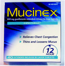 MUCINEX EXPECTORANT EXT REL 600MG TABLET 40/BX - Decongestant/Antihistamine